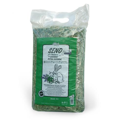 Hay 15 l / 500 g with peppermint leaves